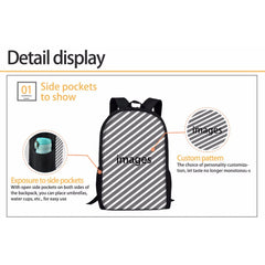 Rock and Roll Music Printing School Backpack for Boys Girls