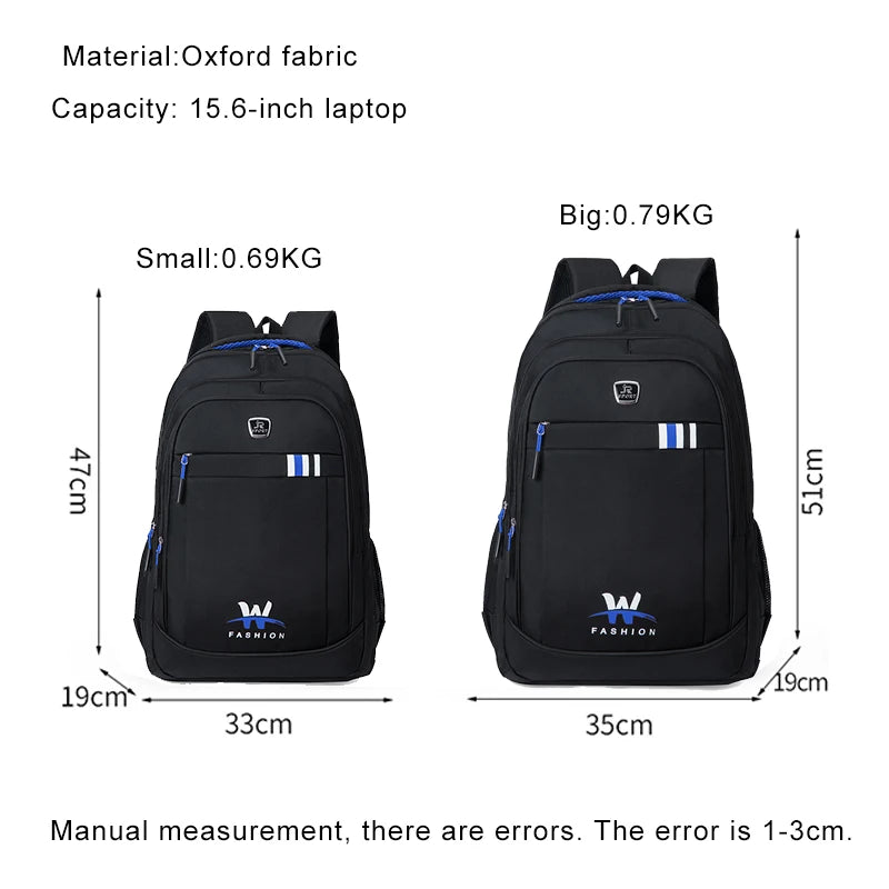 Male Business Bag Oxford Laptop Backpack Waterproof Multicolor