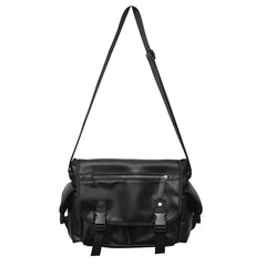 PU Leather Handbag College Student Shoulder Bag Men's Youth Business Messenger B