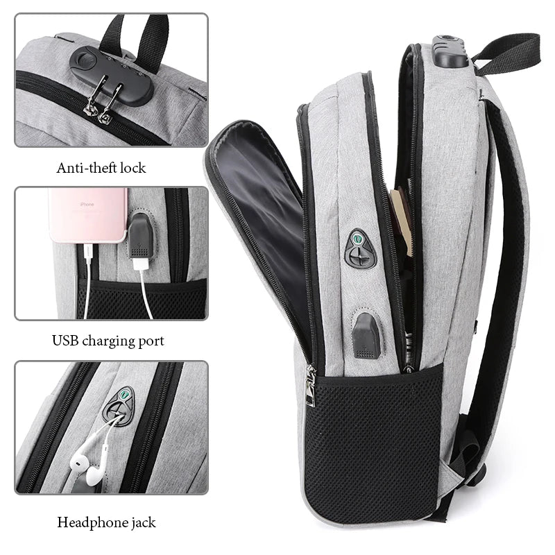 Business Waterproof Travel Bag Anti-theft Laptop Backpack