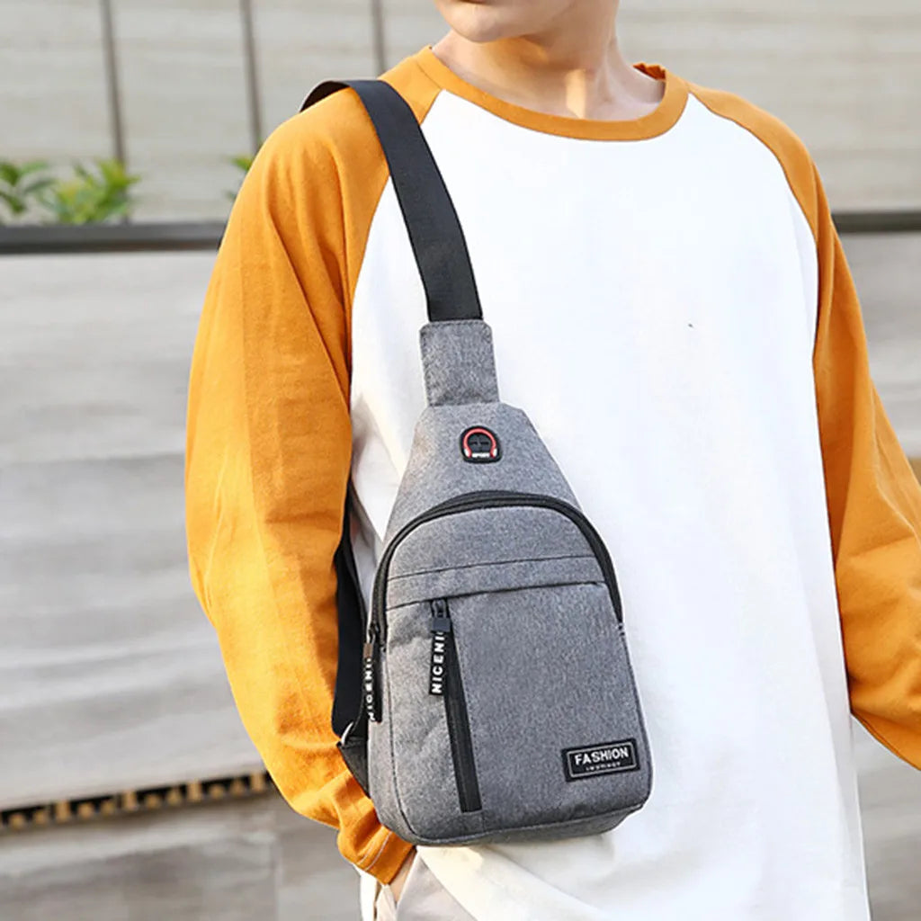 Men's Shoulder Bags USB Charging Crossbody Bags Anti Theft Chest Bag