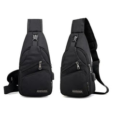 Men's Shoulder Bag USB Charging Crossbody Anti Theft Chest Bag School Travel