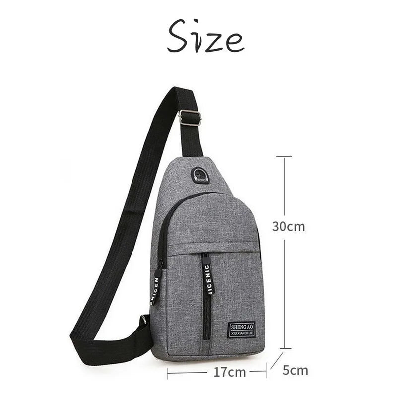 Men's Women's Canvas Waist Pack Crossbody Bag Outdoor Sport Shoulder Chest Sling