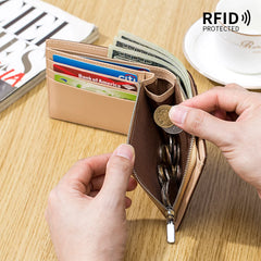 Men's Cow Leather Wallet Retro Two Fold Vertical Wallet