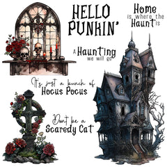Mangocraft Gothic Castle Skull Grave Halloween Cutting Dies Stamp