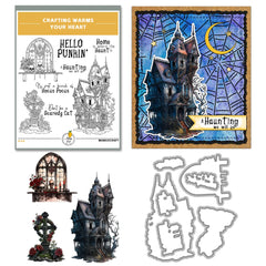 Mangocraft Gothic Castle Skull Grave Halloween Cutting Dies Stamp