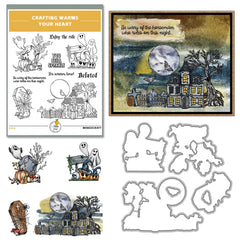 Mangocraft Halloween Castle Metal Cutting Dies & Clear Stamp Set