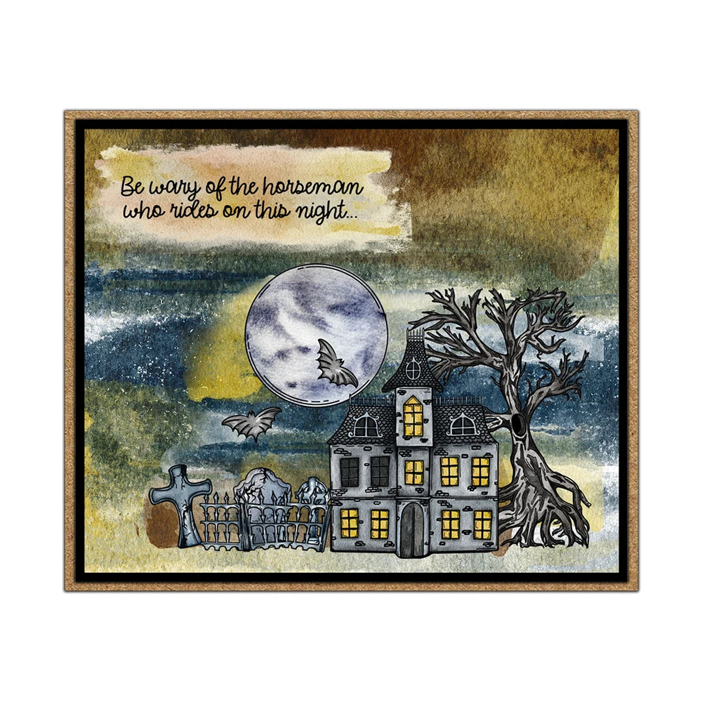 Mangocraft Halloween Castle Metal Cutting Dies & Clear Stamp Set
