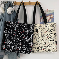 Mara's Dream Canvas Bag Japanese Style Cartoon Dog Eco Shoulder Bag