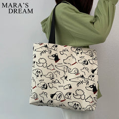 Mara's Dream Canvas Bag Japanese Style Cartoon Dog Eco Shoulder Bag