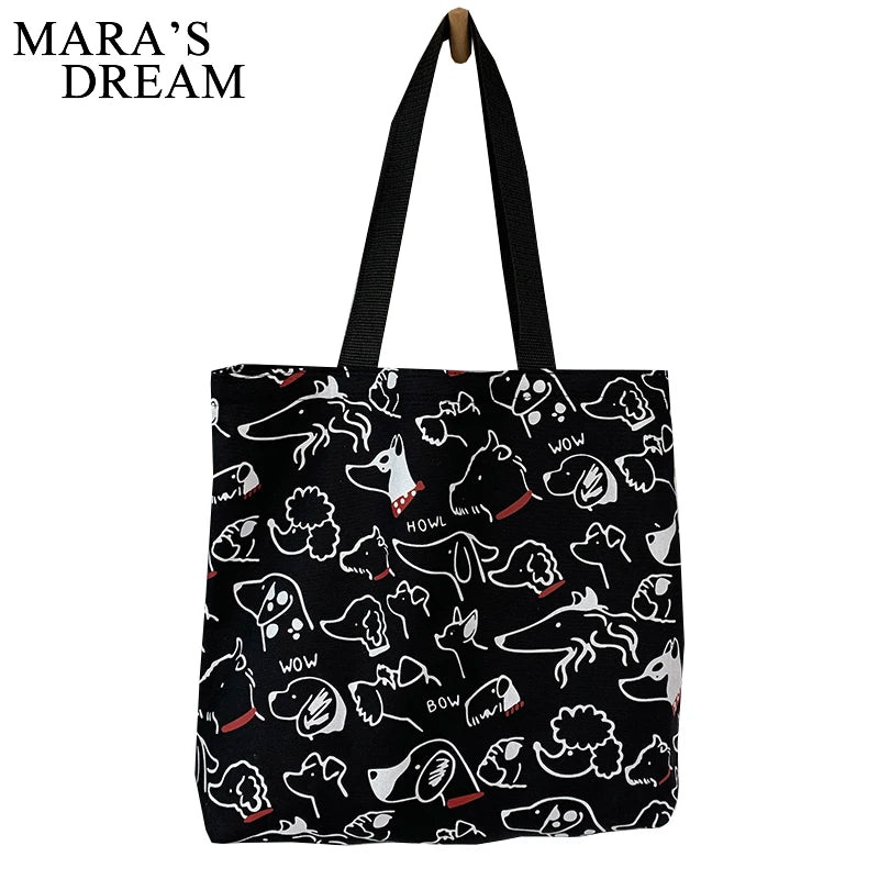 Mara's Dream Canvas Bag Japanese Style Cartoon Dog Eco Shoulder Bag