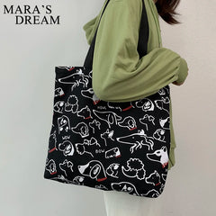 Mara's Dream Canvas Bag Japanese Style Cartoon Dog Eco Shoulder Bag