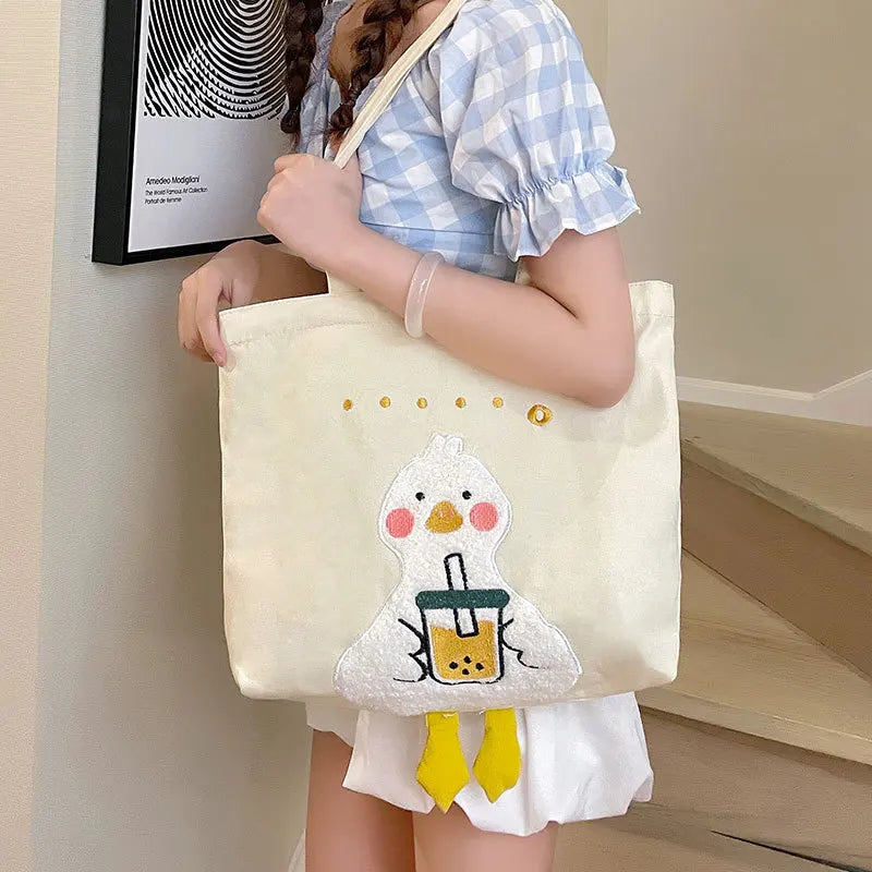 Mara's Dream Canvas Duck Bag Embroidered Eco Tote Shoulder Bags