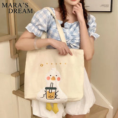 Mara's Dream Canvas Duck Bag Embroidered Eco Tote Shoulder Bags