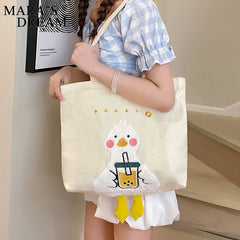 Mara's Dream Canvas Duck Bag Embroidered Eco Tote Shoulder Bags