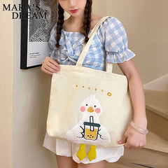 Mara's Dream Canvas Duck Bag Embroidered Eco Tote Shoulder Bags