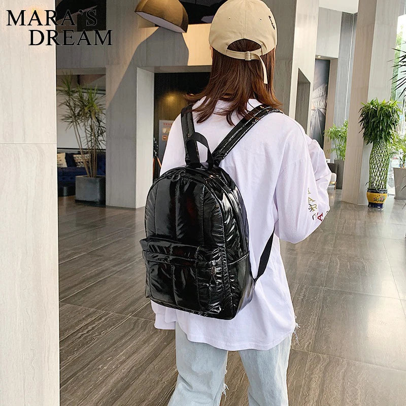 European Style Girls Schoolbag Quilted Padded Backpack