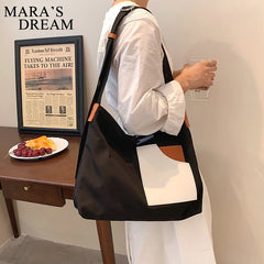 Mara's Dream Spliced Canvas Crossbody Bag Large Capacity