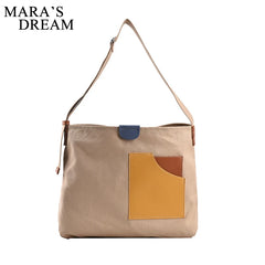 Mara's Dream Spliced Canvas Crossbody Bag Large Capacity