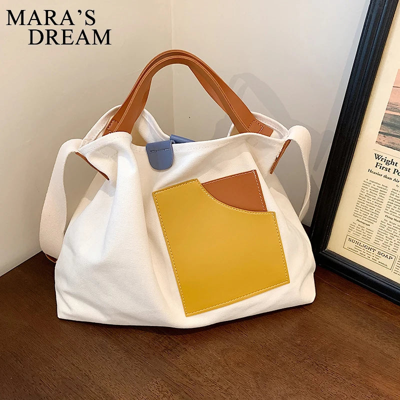 Mara's Dream Spliced Canvas Crossbody Bag Large Capacity