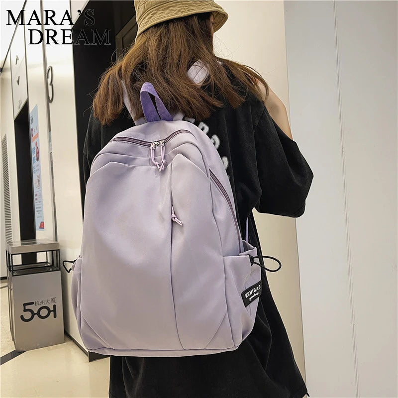 Mara's Dream Women's Backpack Solid Student School Bags Teenager Large Capacity
