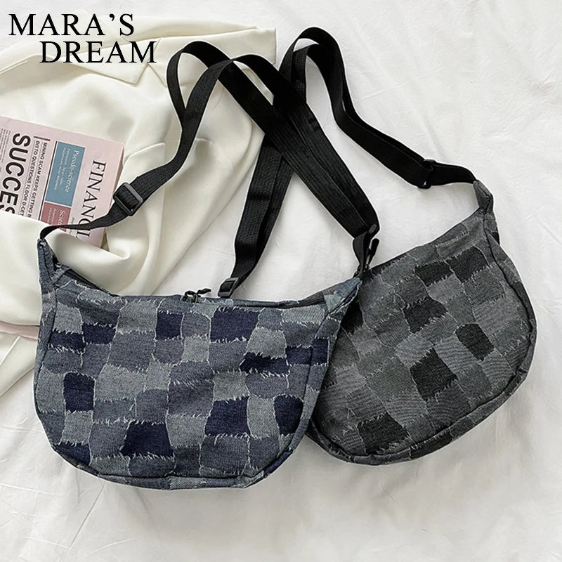 Mara's Dream Denim Shoulder Bag Canvas Unisex Handbag