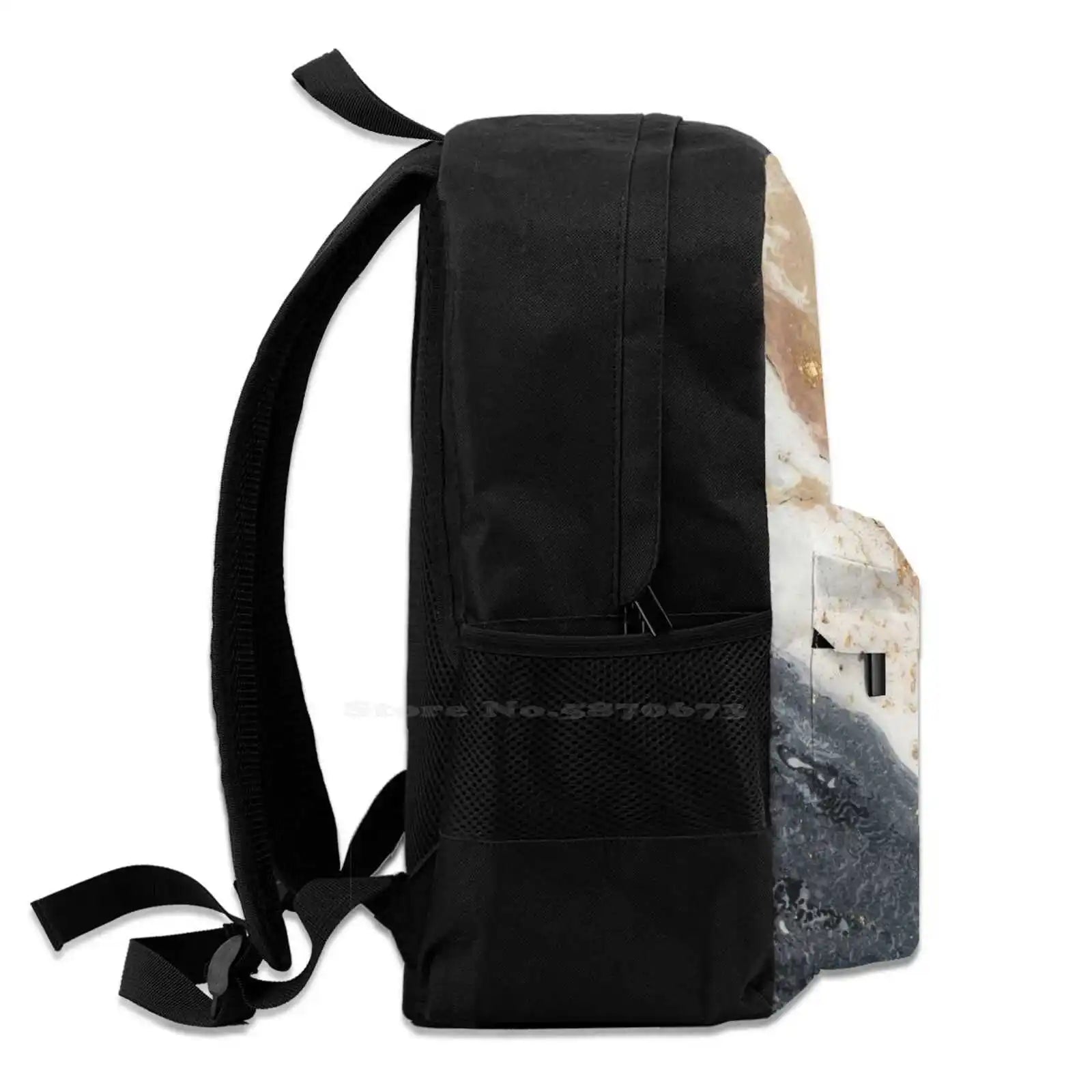 Marble Travel Laptop Bagpack Bags Granite Crystal