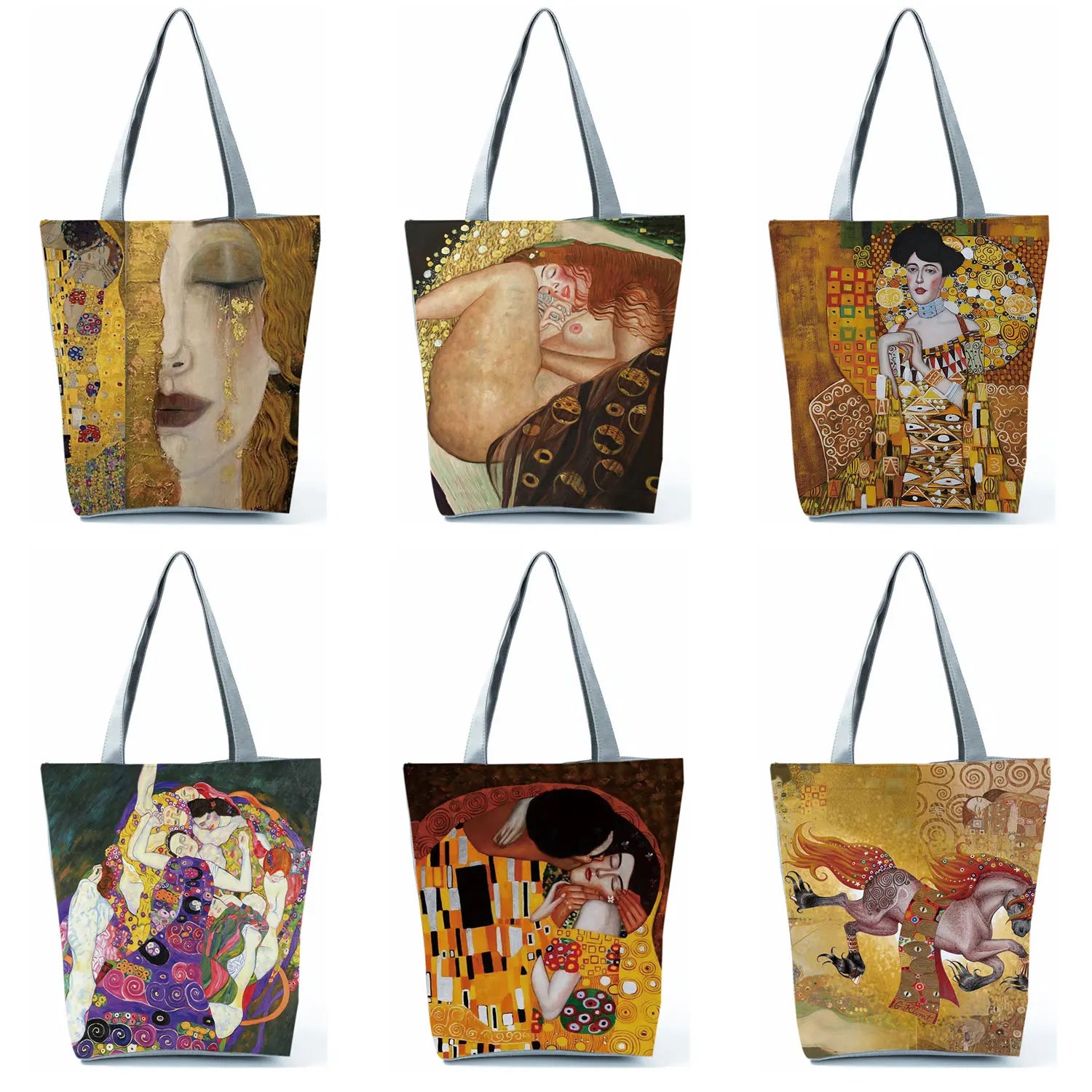 Marine Life Print Tote Bag Seahorse Turtle Octopus Print Shoulder Bag