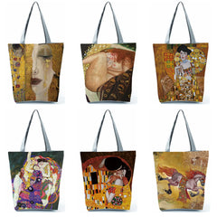 Marine Life Print Tote Bag Seahorse Turtle Octopus Print Shoulder Bag