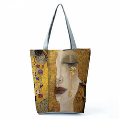 Marine Life Print Tote Bag Seahorse Turtle Octopus Print Shoulder Bag