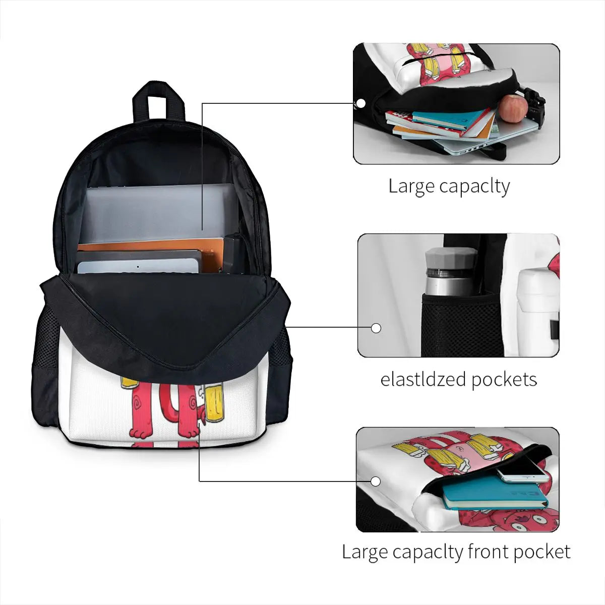 Marzen Beer Monster Backpacks Men's Women's Eco Friendly Youth Bags