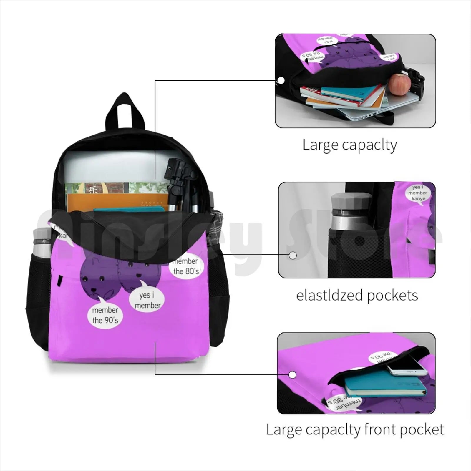 Blush Pink Outdoor Hiking Backpack Climbing Bag