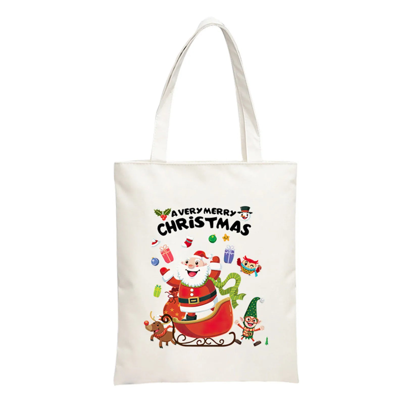 Christmas Printed Insulated Lunch Bag with Strap