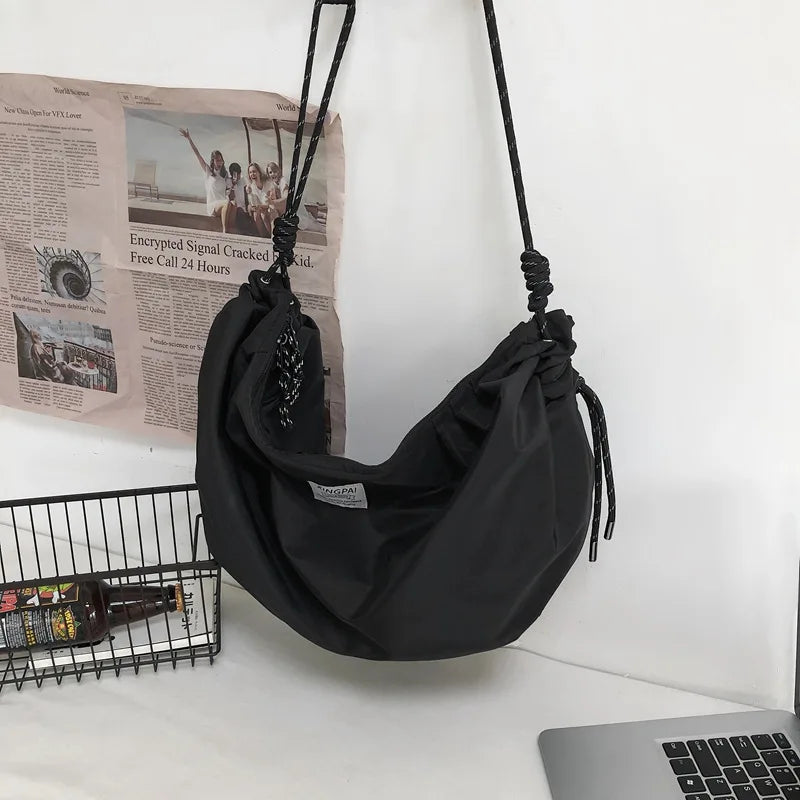 Nylon Crossbody Bag Large Capacity Travel Shoulder Backpack