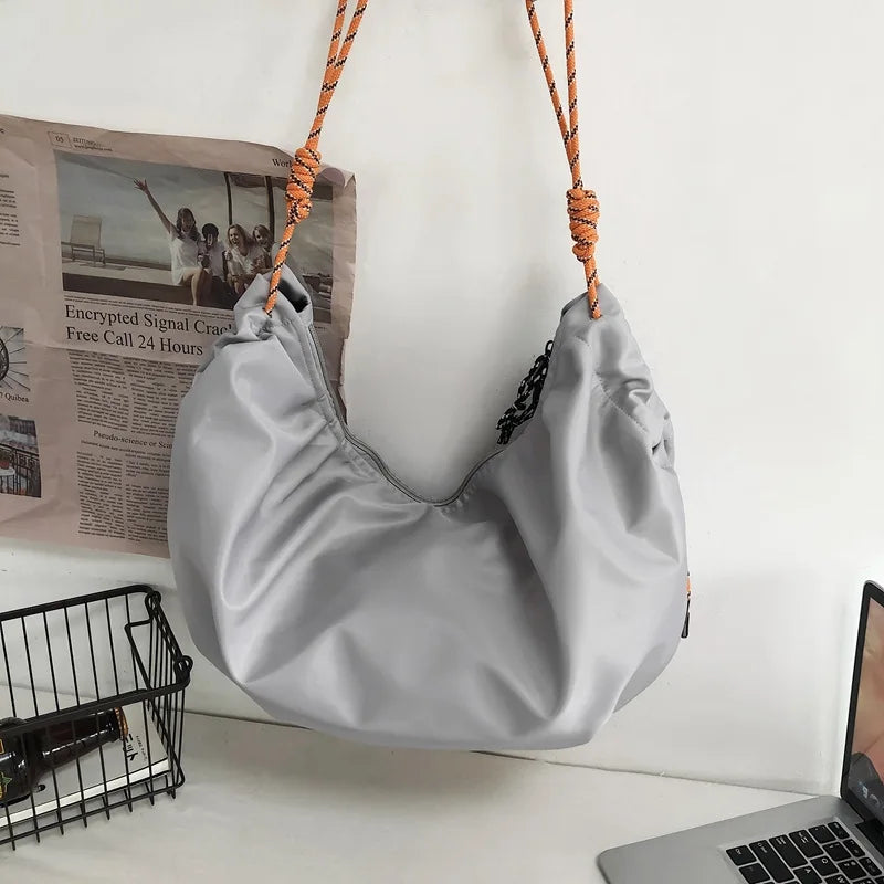Nylon Crossbody Bag Large Capacity Travel Shoulder Backpack