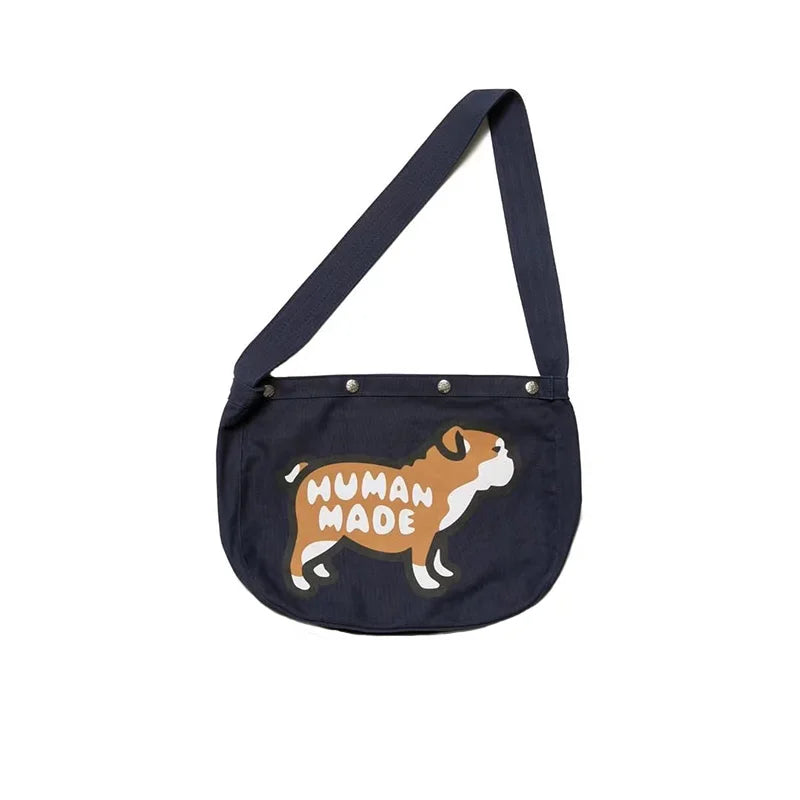 Human Puppy Print Canvas Messenger Bag