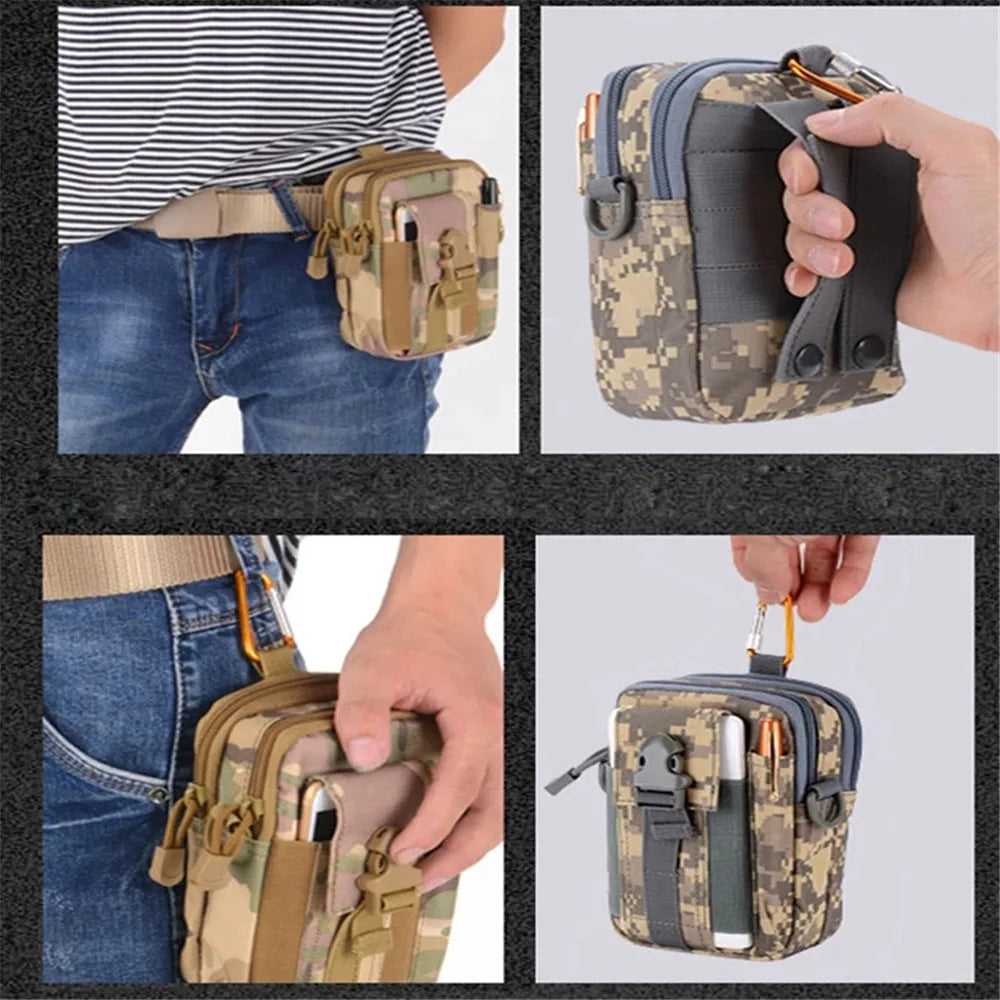 Men Belt Bag Molle Durable Waist Pack Sports Outdoor Camping