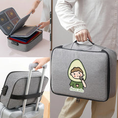 Men Women Briefcase Handbags Organizer Travel Credentials Tote Lockbox