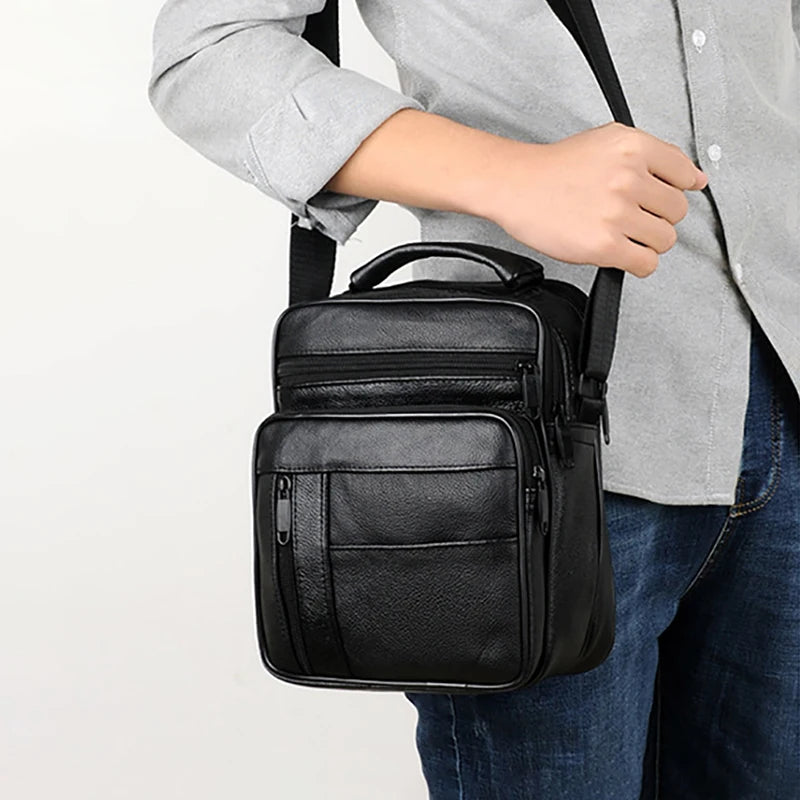 Men Business Office Briefcase Leather Handbag Computer Laptop Tote Male