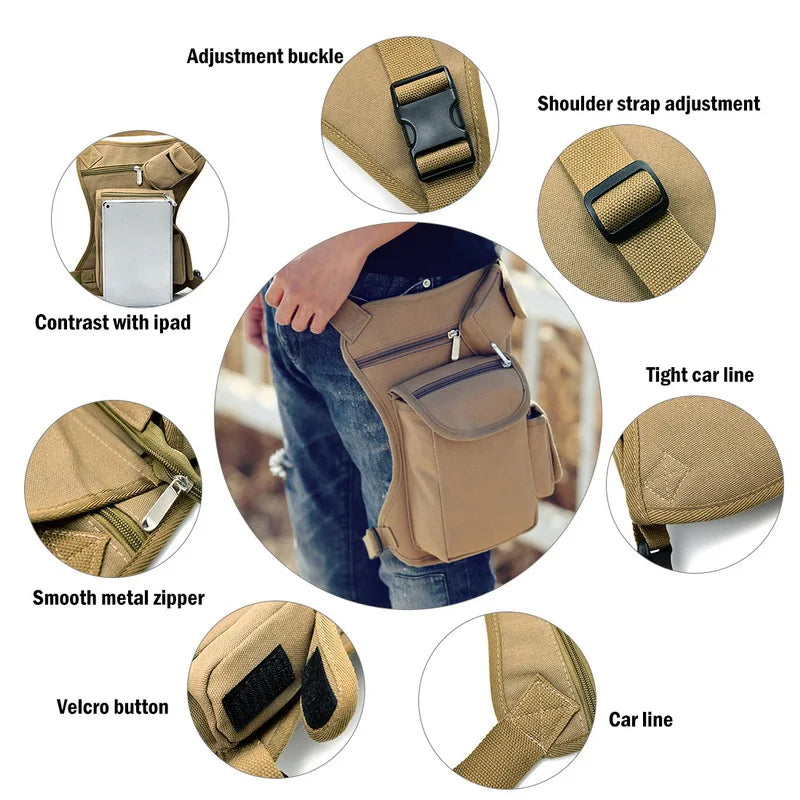 Canvas Drop Leg Bag Waist Fanny Pack Military Travel Multi-purpose