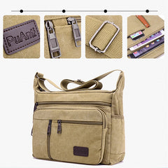 Men Canvas Shoulder Bags Casual Tote Travel Men's Crossbody Bag Messenger Bags