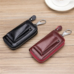 Car Key Holder Multifunction Leather Wallet Unisex Keychain Case