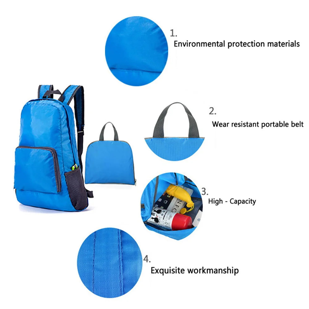 Men's Foldable Travel Backpack for Hiking Camping Sport Climbing