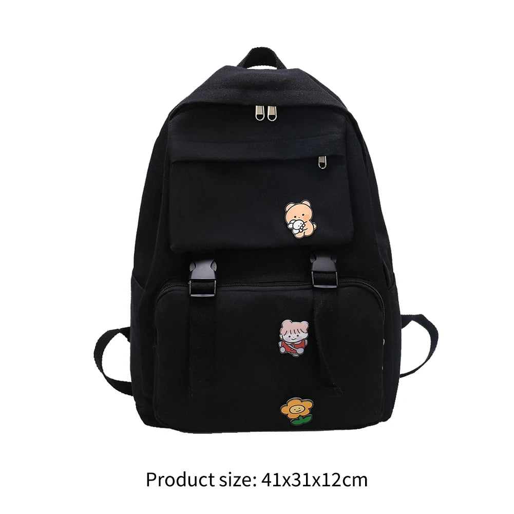 Men Casual Canvas Backpack Large Capacity Travel College Teenager