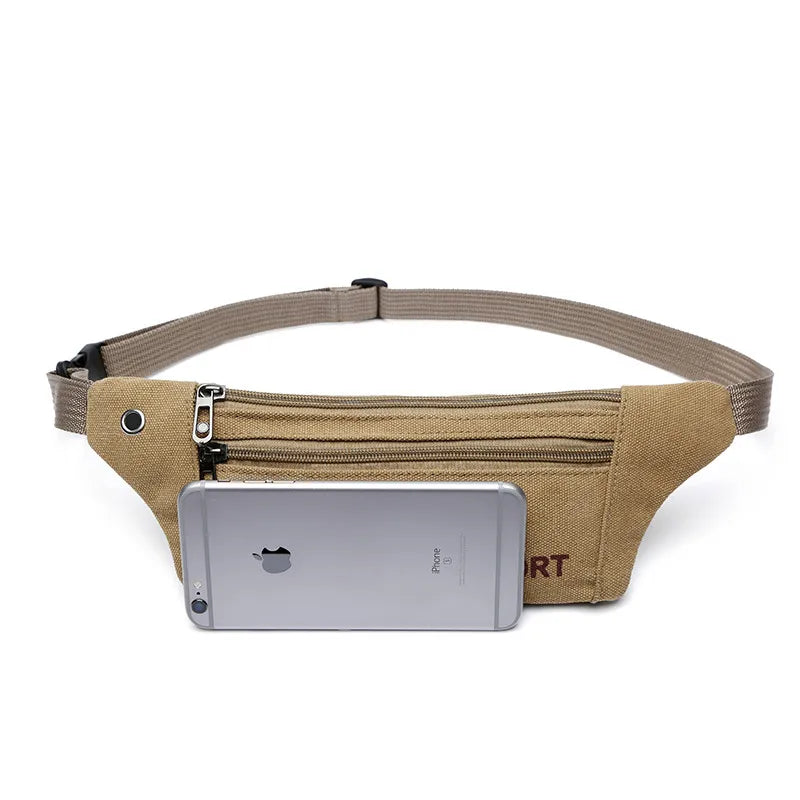 Men Durable Waist Pack Canvas Hip Bum Military