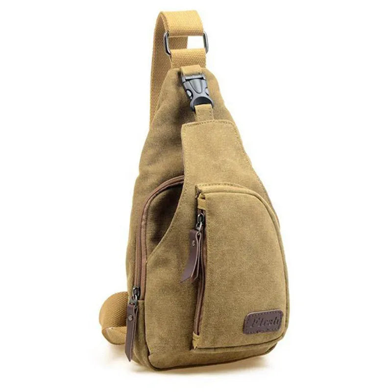Men Casual Durable Fanny Waist Pack Canvas Hip Bum Bag Pouch Zipper Pockets