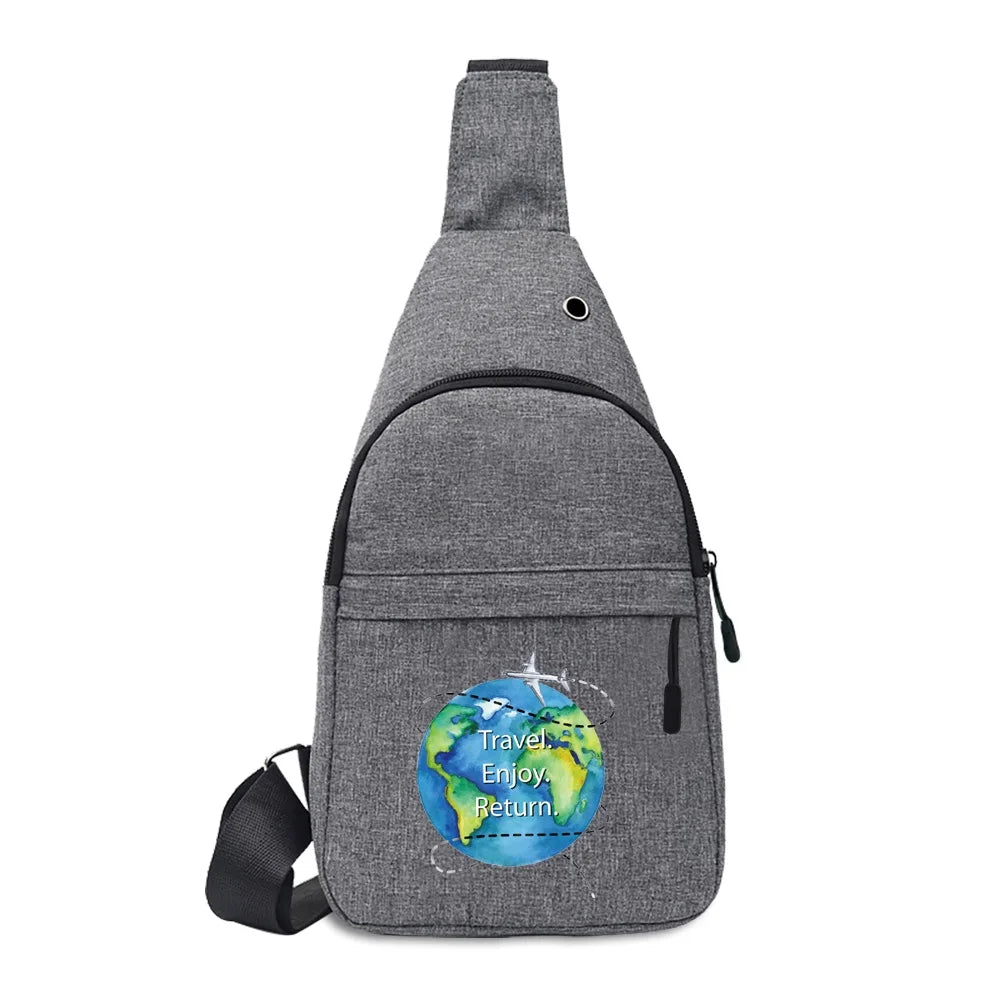 Men Chest pack Outdoor Sport Travel Canvas Waist bag Mobile Phone Pocket Organiz
