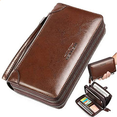 Large Capacity Men Clutch Bag Multifunction Zipper Wallet
