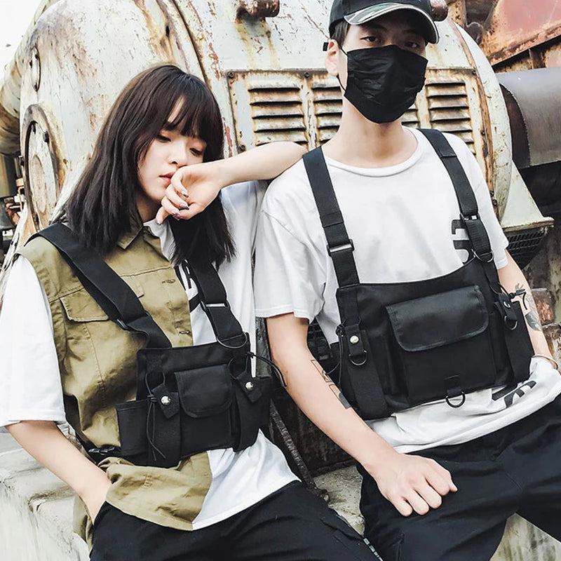 Tactical Sling Chest Bag Bullet Hip Hop Vest Waist Pack Streetwear Bag