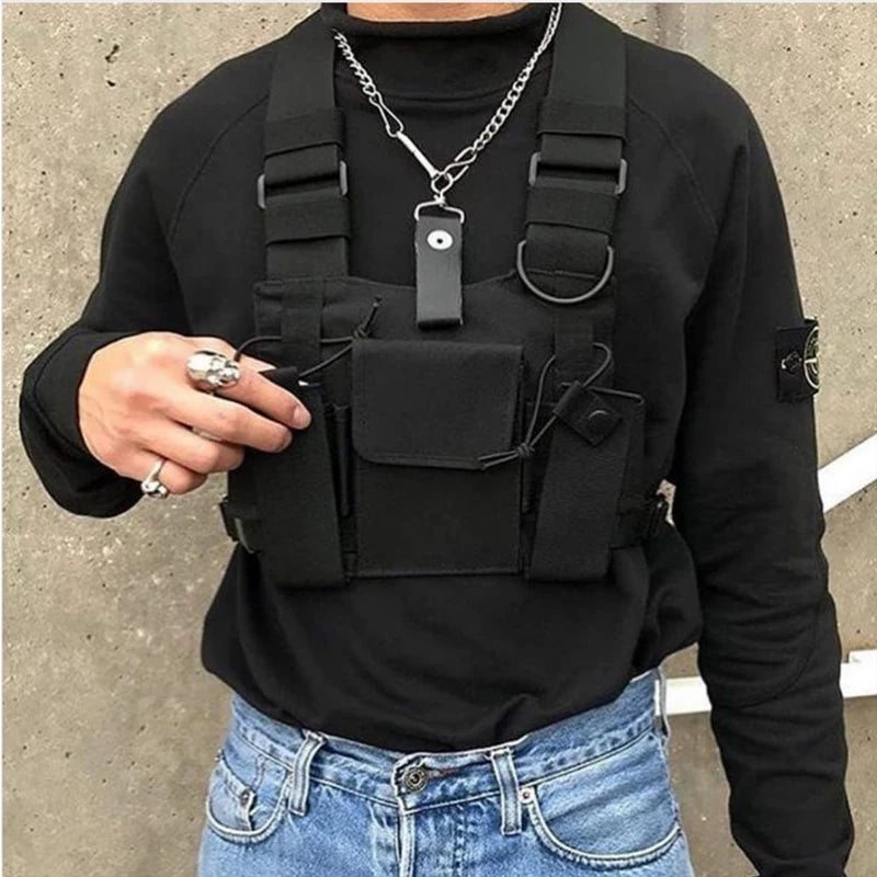 Tactical Sling Chest Bag Bullet Hip Hop Vest Waist Pack Streetwear Bag